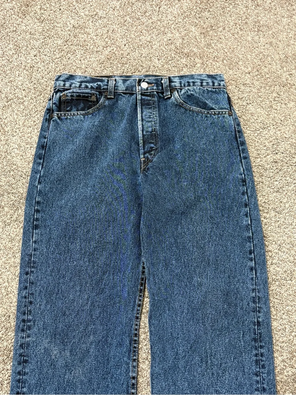 Vintage Levis 501 Jeans Mens 34x32 Blue 90s Made USA Denim Pants Button Fly
